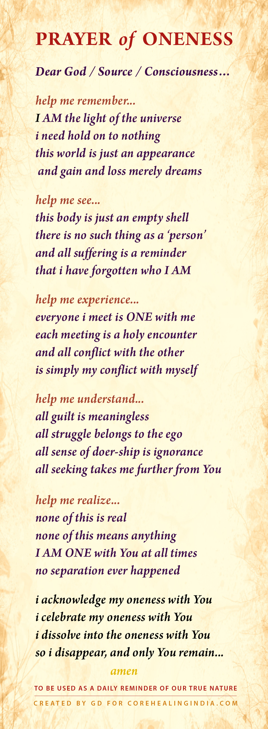 GD Daily Advaita Prayer