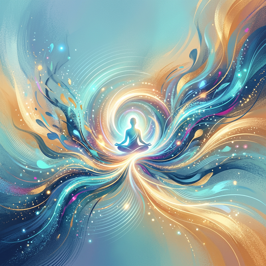 Abstract header symbolizing being in the moment